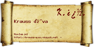 Krauss Éva névjegykártya